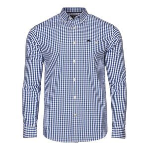 Raging Bull Mens Gingham Classic Long-Sleeved Shirt / Navy